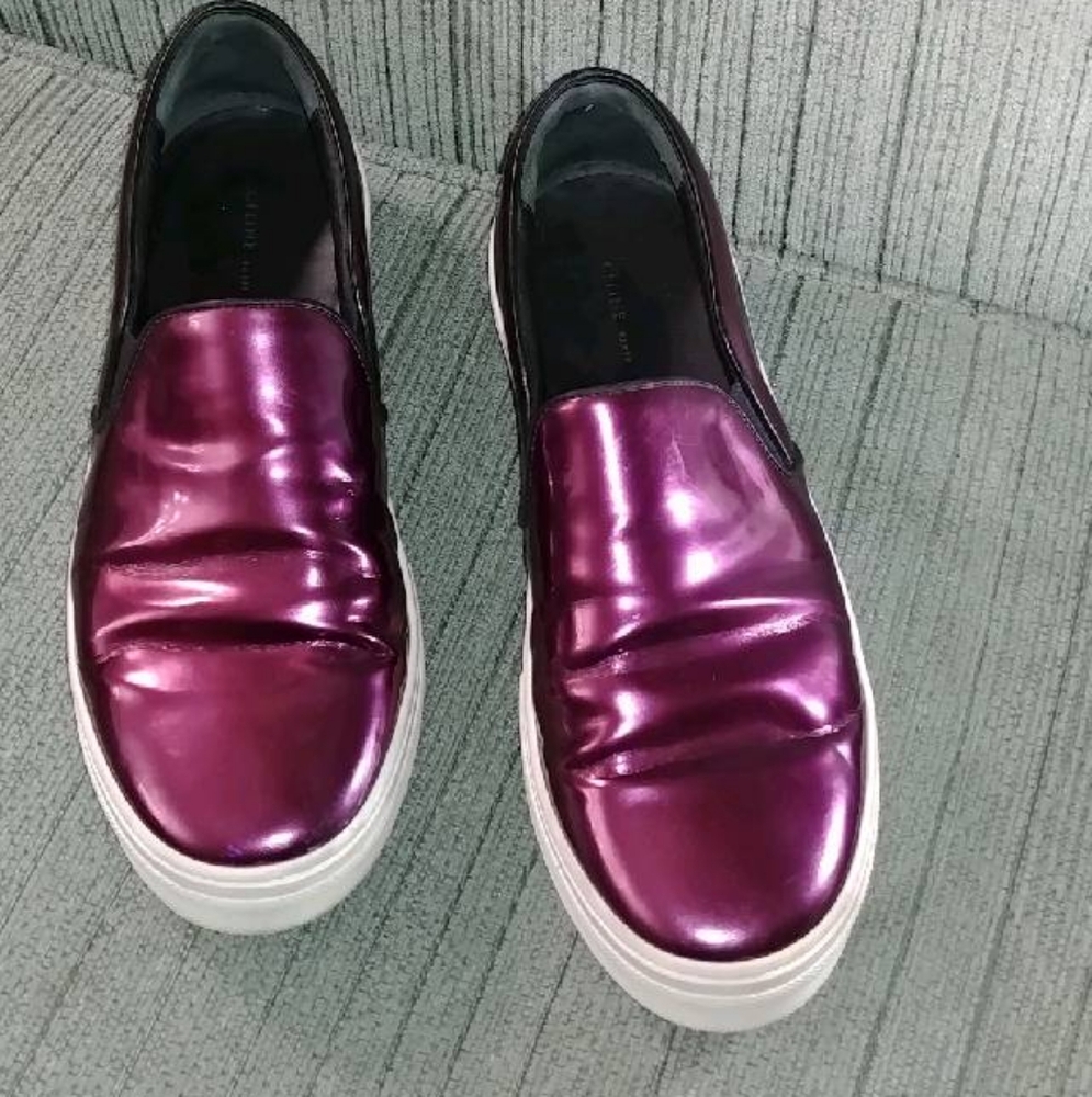 Metallic Purple Slip-On Sneakers - Picture 8 of 12
